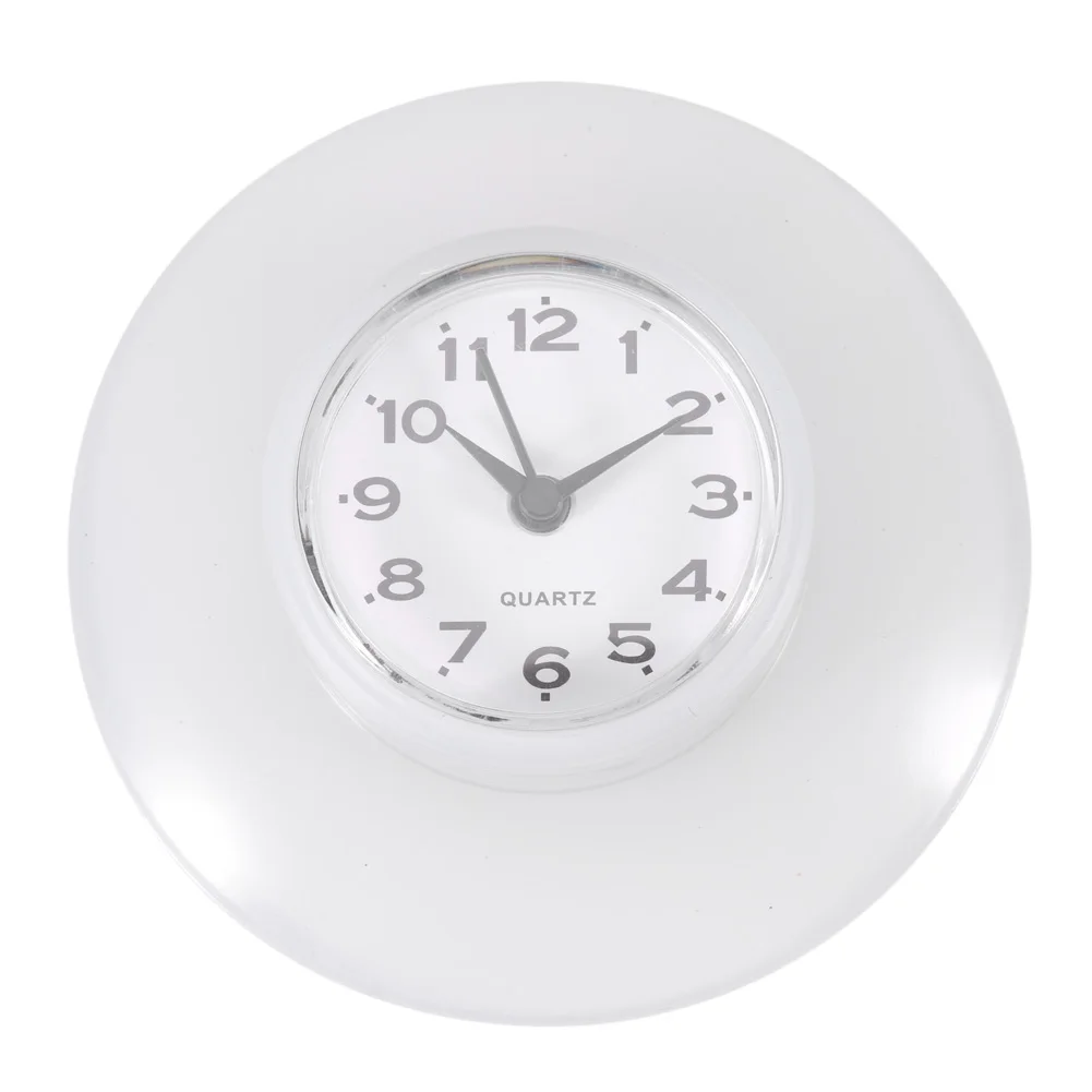 

Bathroom Kitchen Mirror Suction Wall Clock Shower Waterproof Quartz Clocks Decoration White Wall