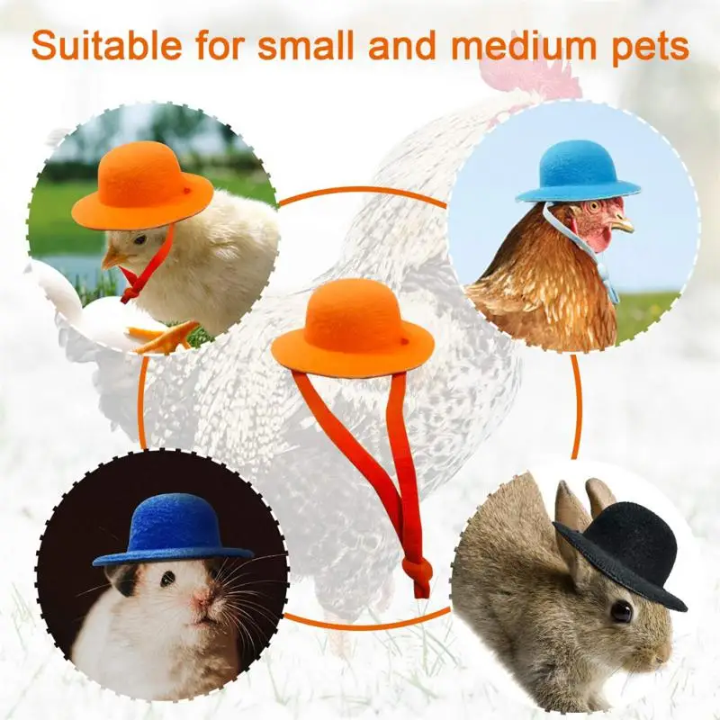 

Hot Chicken Hats Tiny Pets Funny Chicken Accessories Adjustable Feather Hat For Hens Rooster Duck Poultry Stylish Show Costum