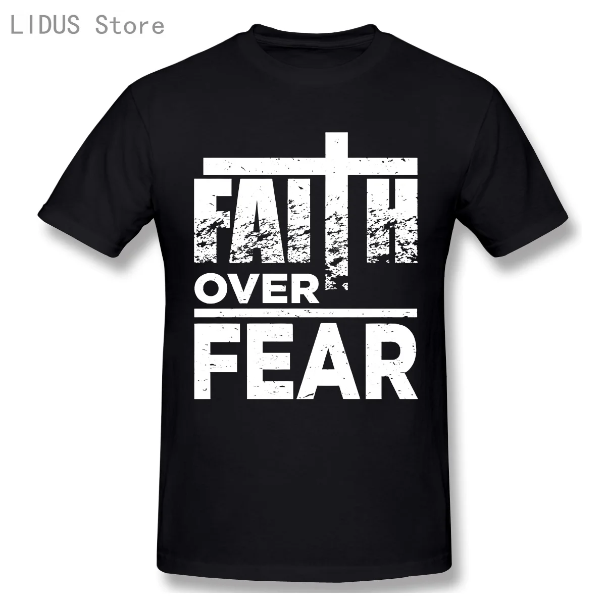 

Faith Over Fear T Shirt Christian Shirt Distressed Inspirational Tee - Christian Shirts For Men Women Faith In Jesus Christ Tee