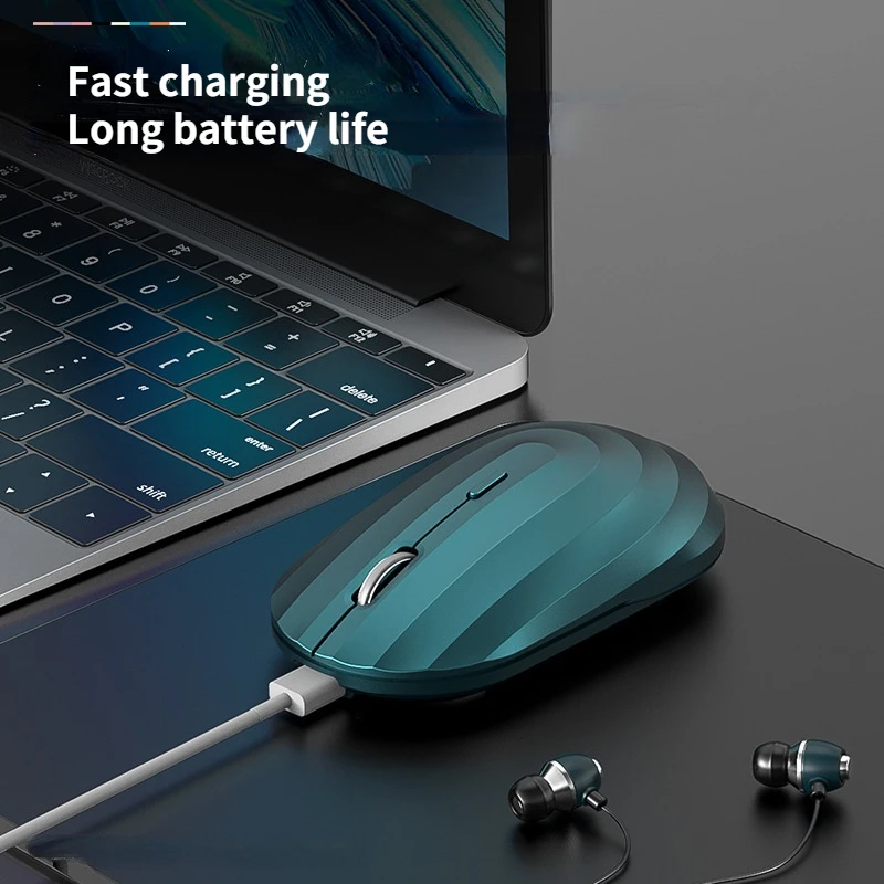 Беспроводная перезаряжаемая мышь с рисунком корпуса для ноутбука ПК бесшумная