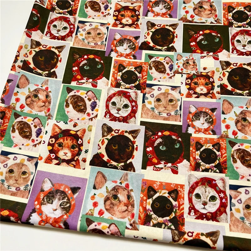 Головной платок Good Love с рисунком кошки полностью цифровая печать 100%