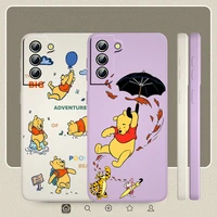 winnie the pooh cartoon case for samsung galaxy s22 s21 s20 s10 note 20 10 ultra plus pro fe lite liquid rope phone cover core