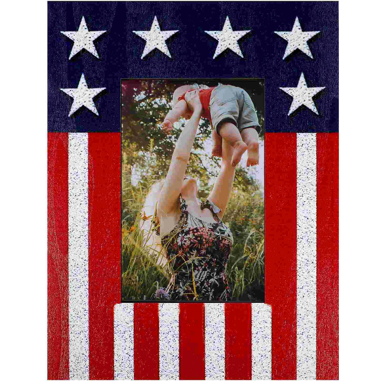 

Photo Stand Photo Frames Ornament Photo Frame Stand Photo Holder Frame Photo Picture Frame Wood Patriotic Picture Frame Ornament
