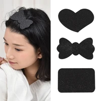 2pcs women girls flower bangs magic paste posts bow heart hair sticker clip tape fringe hair bang patch stick hair accessories