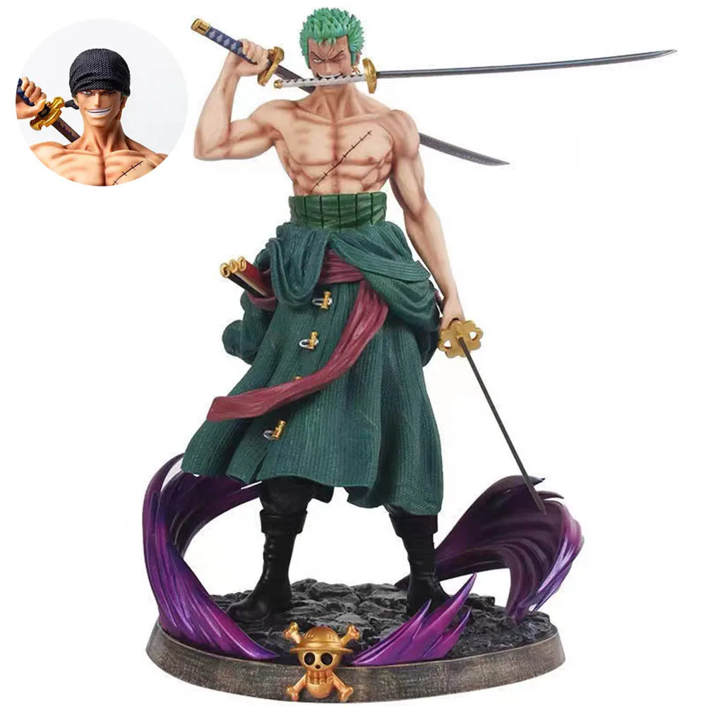 

One Piece Roronoa Зоро, Луффи Аниме фигурка с тремя ножами Манга Аниме статуя ПВХ экшн-фигурка Коллекционная модель Самурай Мультяшные игрушки