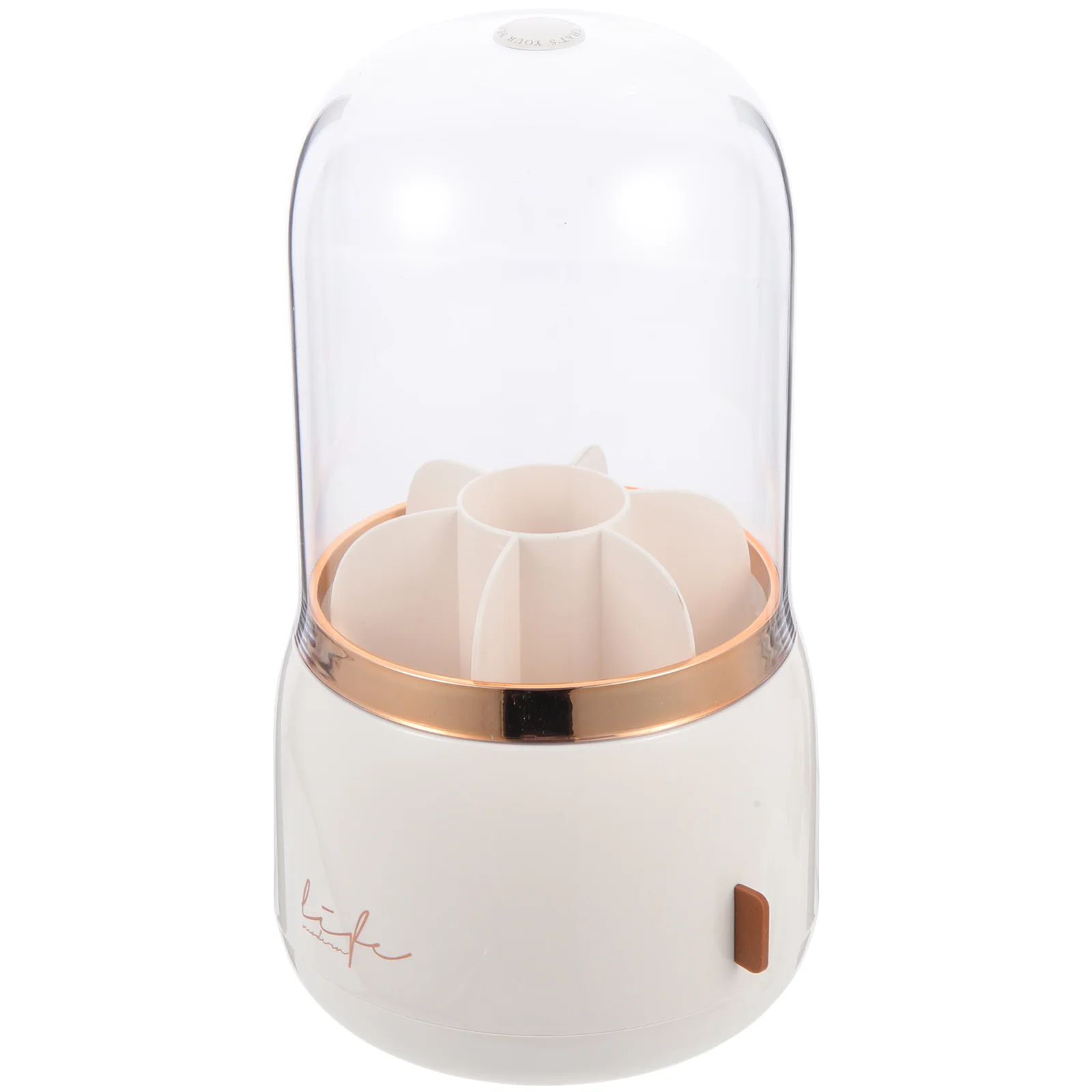 

Brush Holder Makeup Pen Rotating Storage Brushes Cup Up Make Container Organizer Covered Organiser Divided Transparent Case