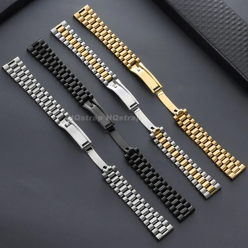 Фото Ремешок для часов из нержавеющей стали 304, 20 мм, 21 мм, 22 мм, для Rolex, металлический ремешок DATEJUST, браслет с изогнутым концом, браслет со складной пряжкой №4