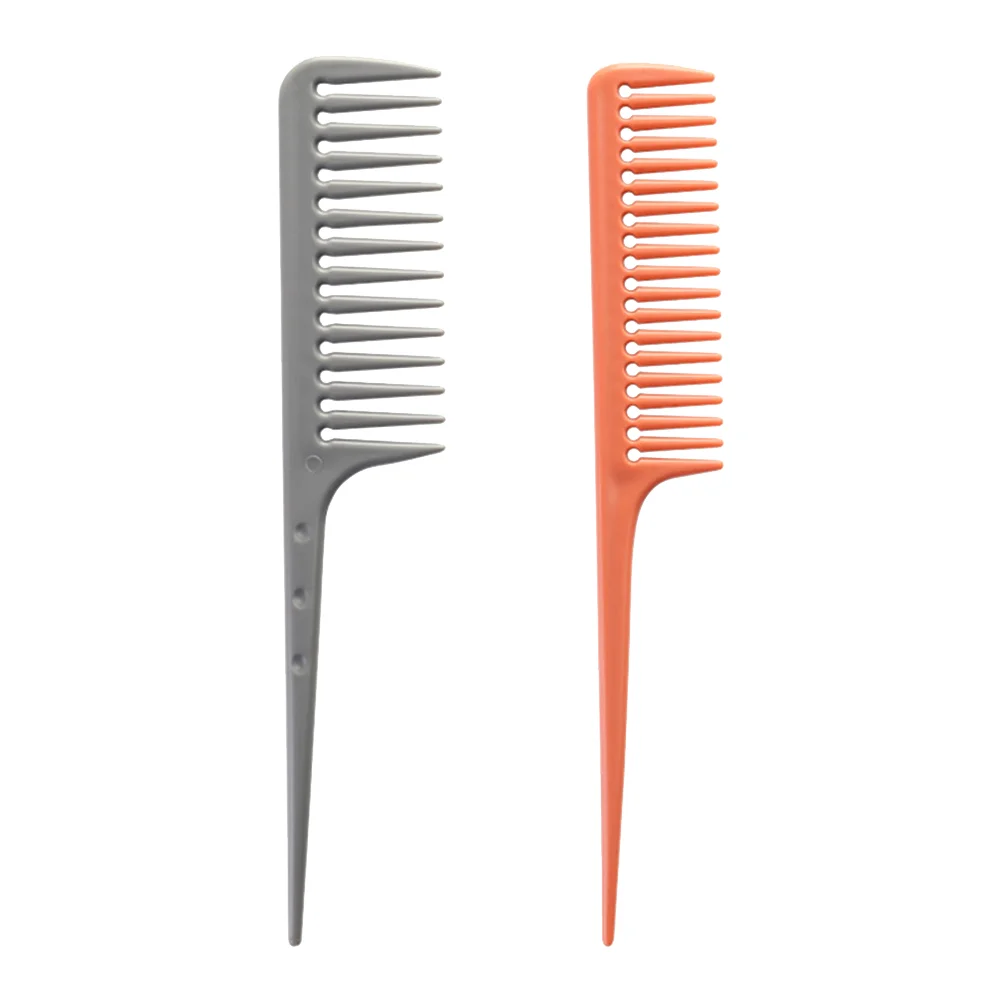 

2pcs Hairdressing Plastic Pintail Comb Highlight Tail Comb Hair Parting Comb