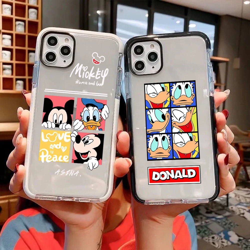 

Disney Mickey Mouse and Donald Duck Case for iPhone 13 12 11 pro X XS MAX XR 8 7 Plus Stylish Soft Silicon Cover