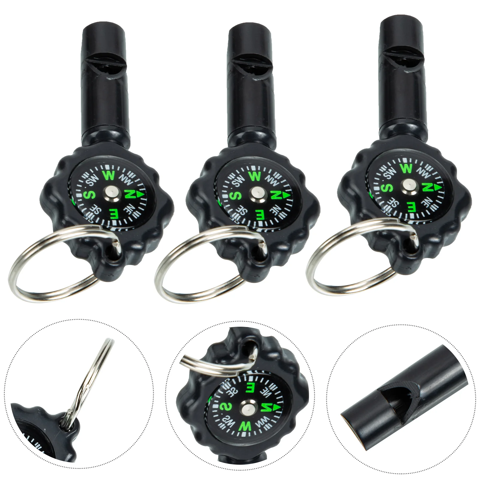 

Whistle Compass Whistles Survival With Emergency Hiking Lanyard Keychain Mini Outdoor Pocket Camping Safety Dog Training Loud