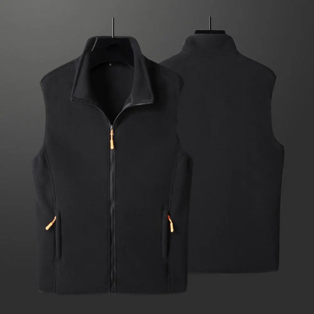 

Зимний теплый жилет на молнии с карманами, повседневный стиль, сохраняющий тепло, мужское зимнее Свободное пальто без рукавов, пальто без ру...
