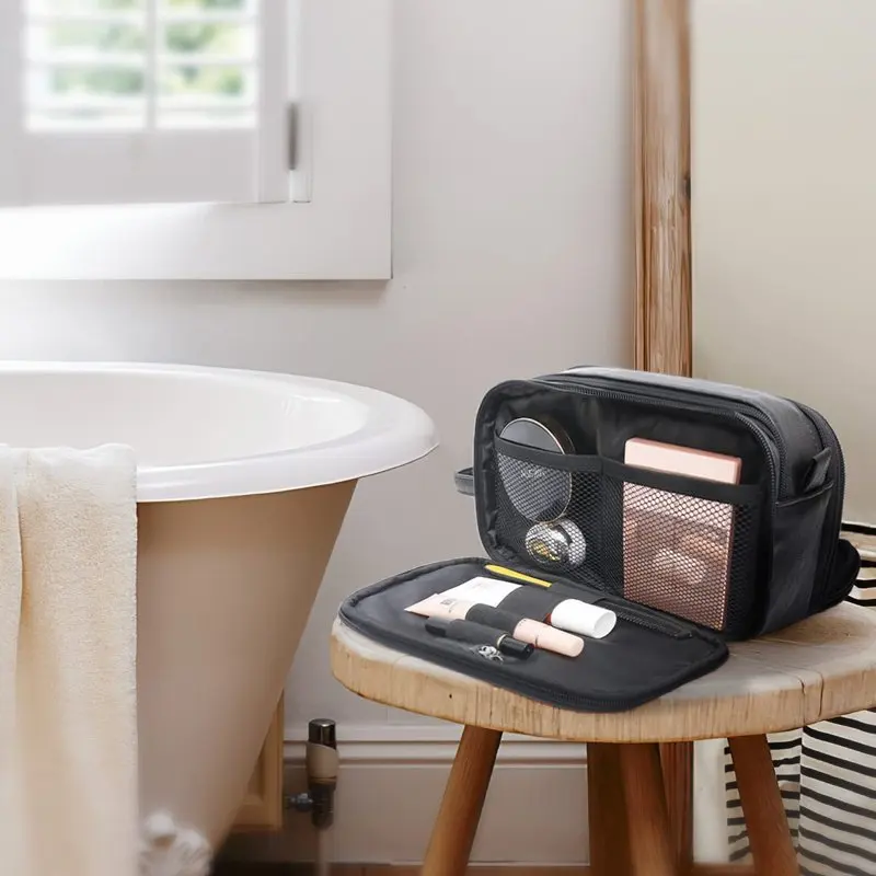 Toiletry Bag for Men Large Travel Wash Bag Makeup Organiser Water-Resistant Bathroom Gym Toiletries Bag for Business Trip Vacati