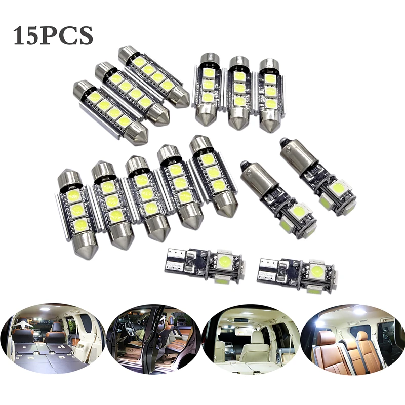 

15Pcs LED Trunk Lamp Bulbs Car Interior Dome Map Reading Light for Porsche 911 996 Series 1998-2005 License Plate Light Kit