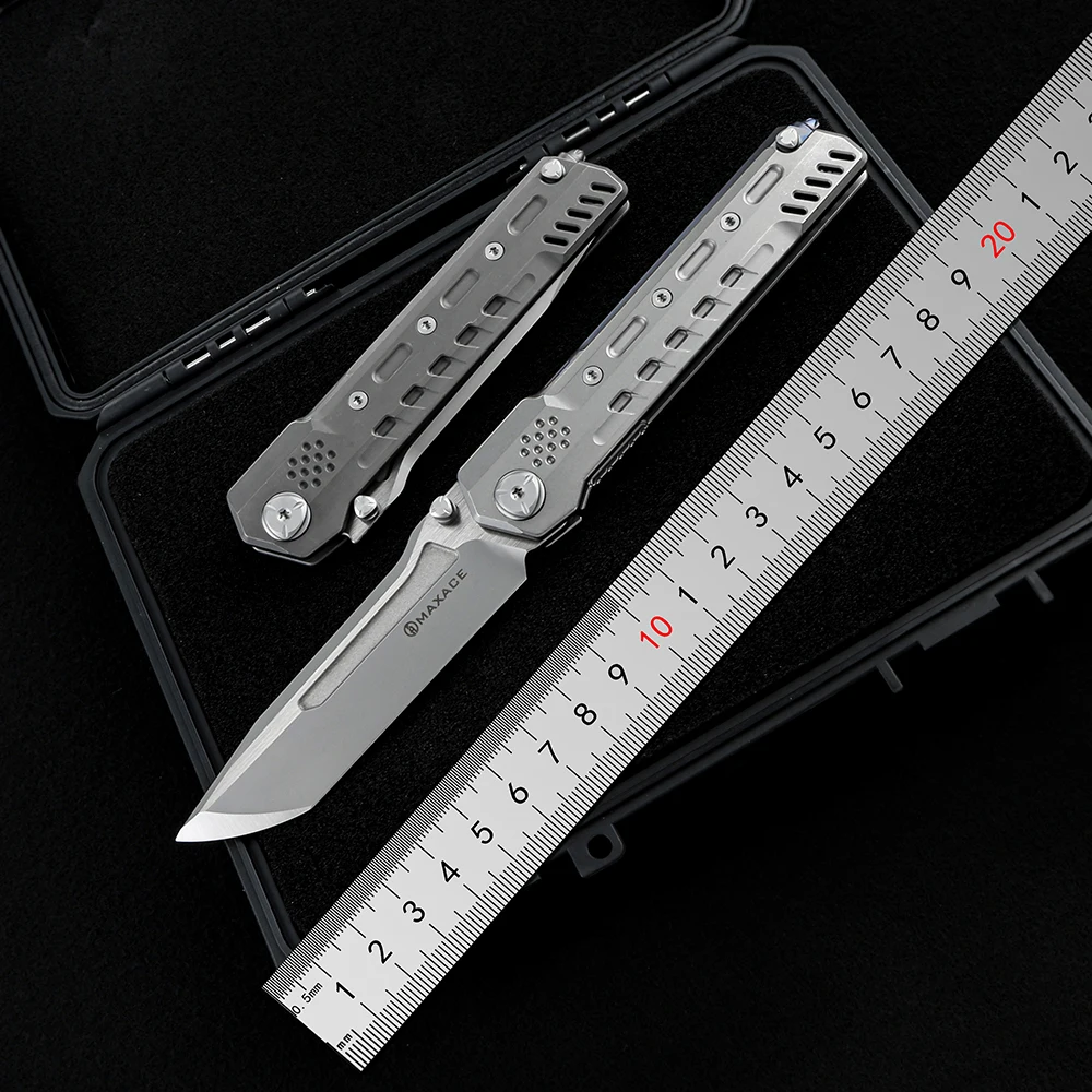 

Складной нож MAXACE Pterosaur, лезвие M390, титановая ручка, инструменты для кемпинга, рыбалки, охоты, походов, кухни, повседневного использования