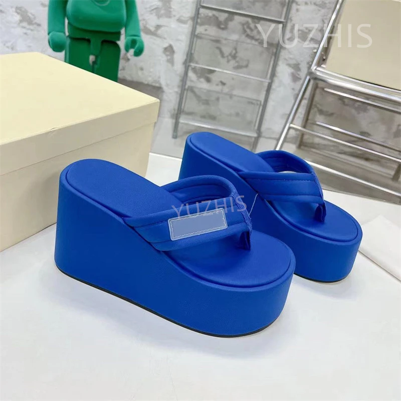 

Сандалии женские на высокой танкетке, повседневная обувь на толстой подошве, шлепанцы на танкетке, тапочки на заказ