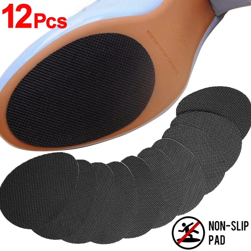 12Pcs Wear-Resistant Non-Slip Shoes Mat Self-Adhesive Forefoot High Heels Sticker High Heel Sole Protector Rubber Pads Cushion