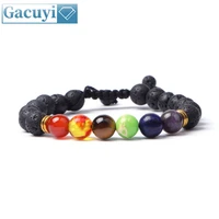 7 chakra yoga bracelet healing heart therapy bracelet women men couple hematite stone bead jewelry chakra prayer balance bracele