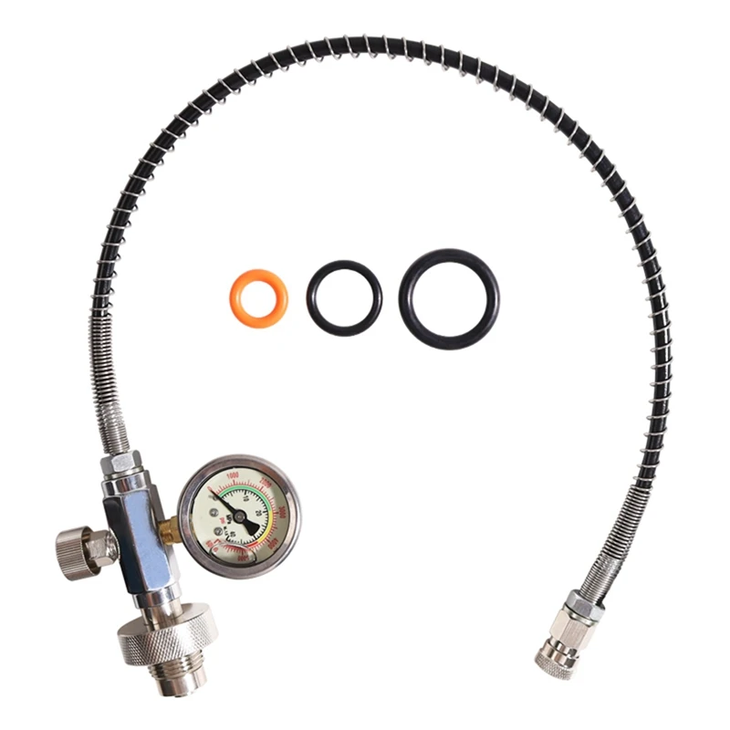 

Upgrade 24Inch HPA Fill Station Charging Adaptor Adaptor From Scuba Tank W/Din 232/300Bar Connector For PCP Air Refill