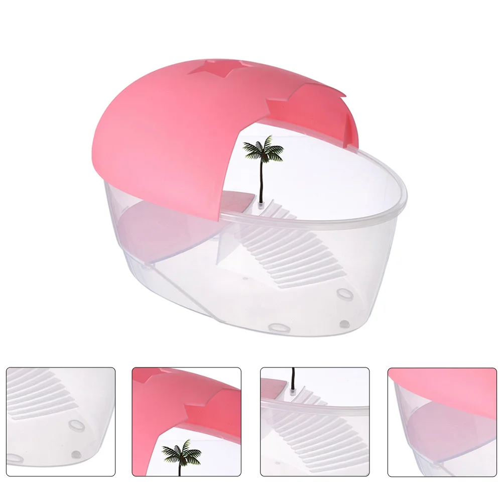 Turtle Box Lizard Tank Plastic Reptile Fogger Terrariums Pet Dinosaur Fish Habitat Tortoise Perching Container Home