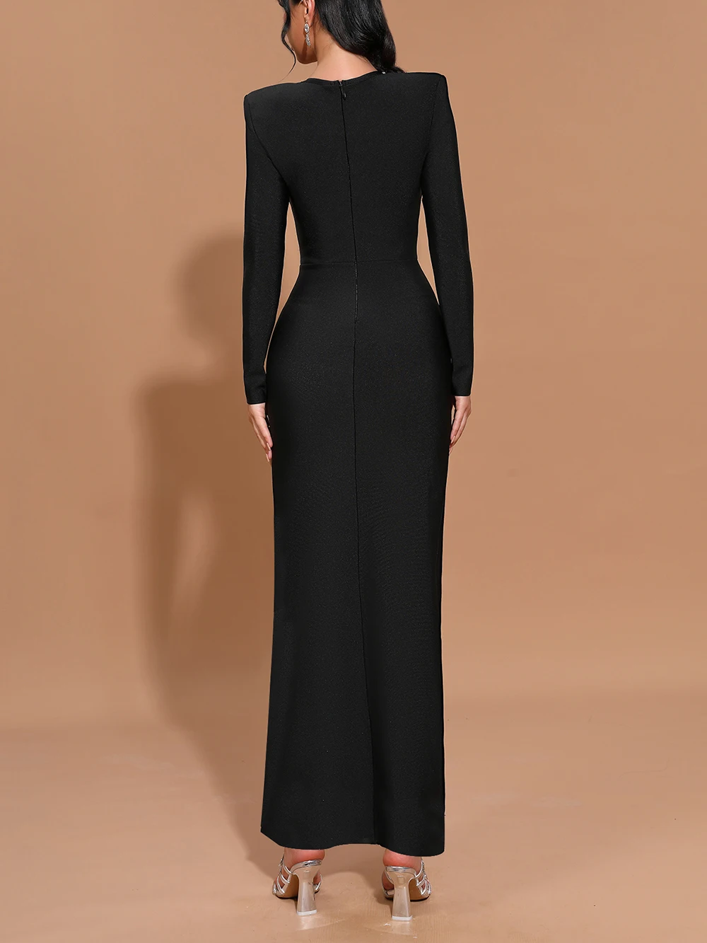 Роскошное Сетчатое платье в стиле Саудовской Аравии с черными стразами