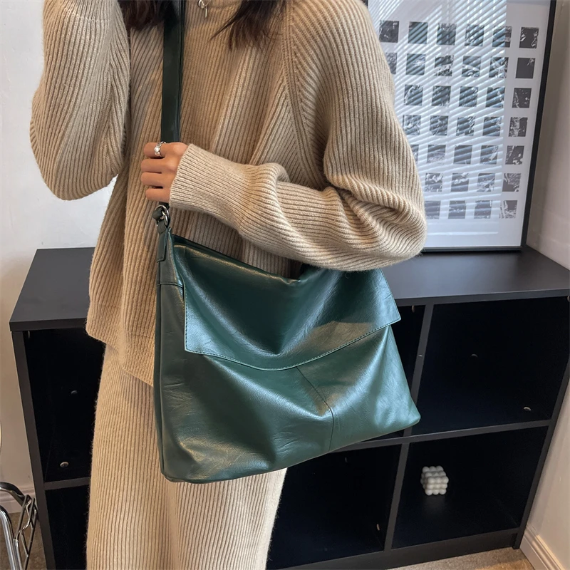 

New Shoulder Side Bags for Women 2022 Trend Fashion Vintage Big Leather Crossbody Bag Designer Handbags and Purses