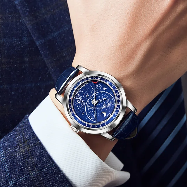 Full-automatic Starry Sky Fashion Waterproof Men Wristwatches 5