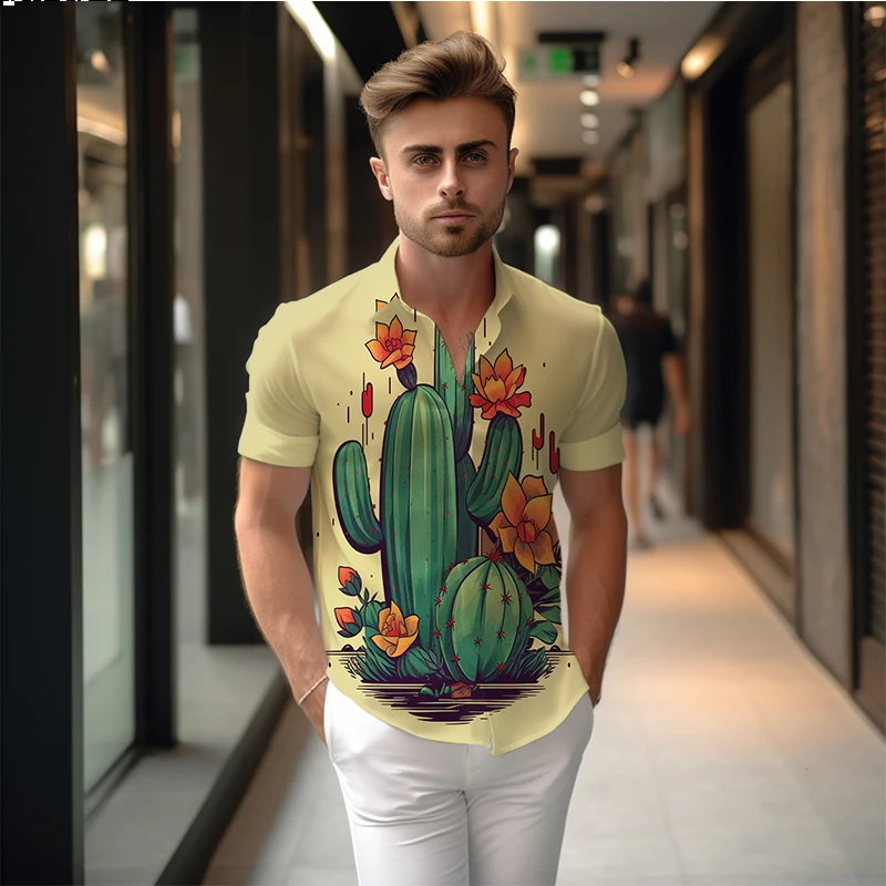 

Summer new men's shirt fairy 3D printed men's shirt casual vacation style trendy men's shirt high -quality street men's shirt