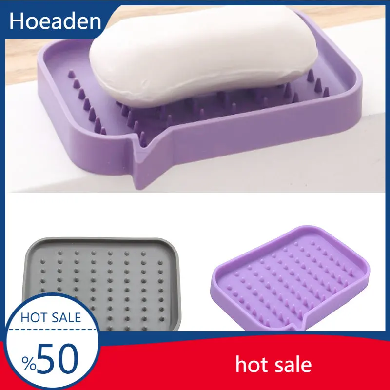 

Soap Dish Non-Slip Self Draining Silicone Soap Holder Flexible Soap Saver Tray