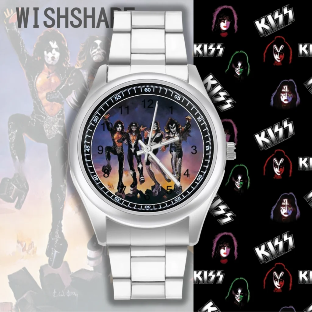 Kiss Band Quartz Watch Design Rock Music Original Wrist Watch Stainless Fashion Outdoor Couple Wristwatch