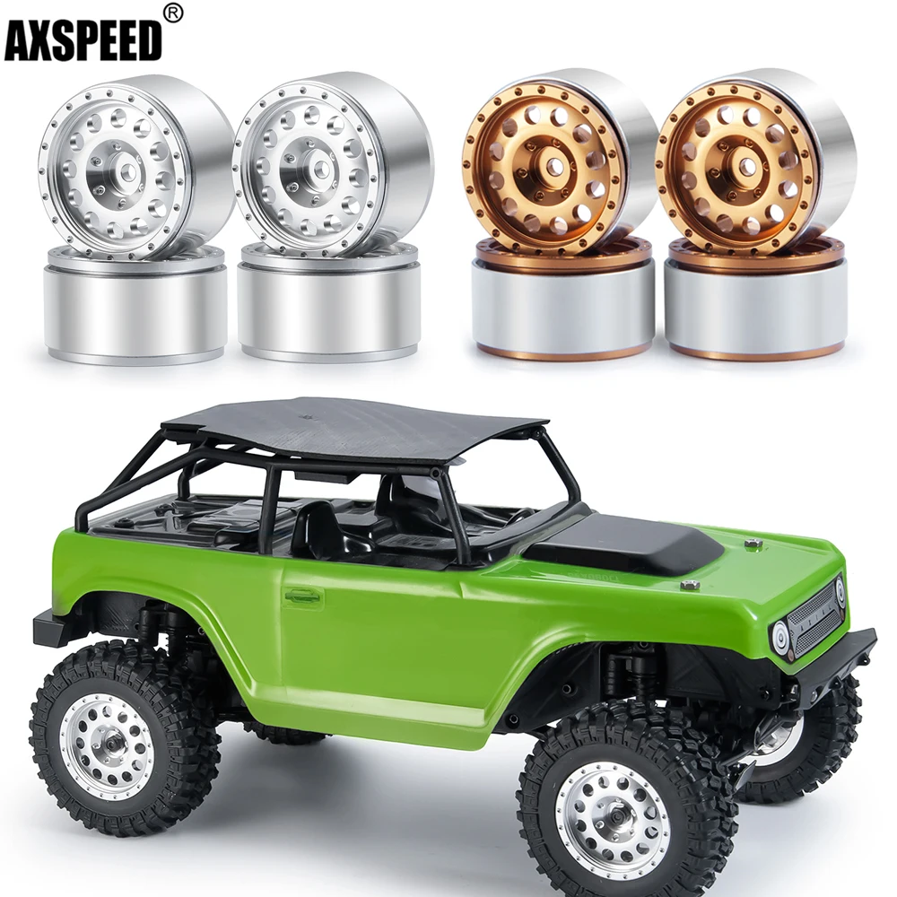 

AXSPEED 4Pcs 1/24 RC Rock Crawler Aluminum Beadlock Wheel Rims for Axial SCX24 90081 AXI00001 002 004 005 006 Upgrade Parts