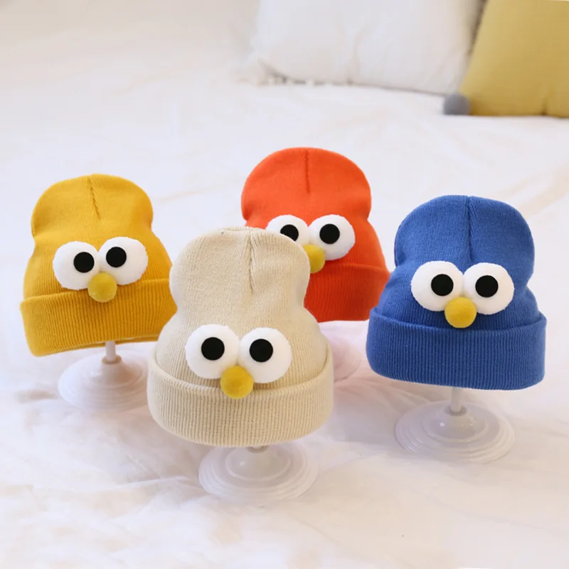 

Женская осенне-зимняя Милая мультяшная шапочка с большими глазами, для мальчиков и девочек, для малышей, теплая детская шапочка, новинка 2022