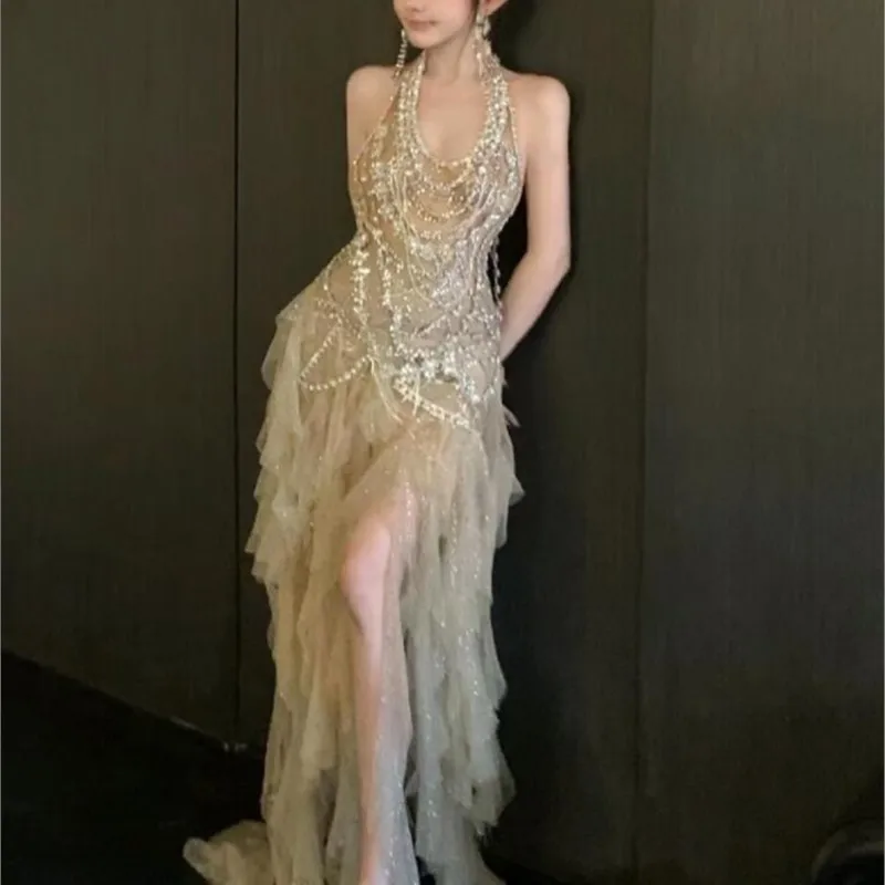 Женское платье-русалка полиэстер