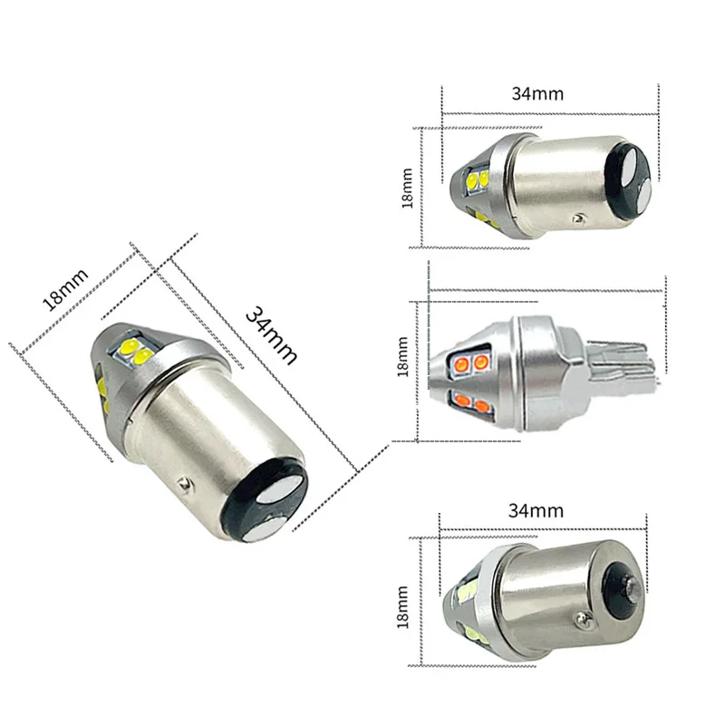 Лампа светодиодная для указателей поворота 10X 1156 BA15S P21W PY21W 1157 BAY15D P21/5W 3030 10SMD T20 7440