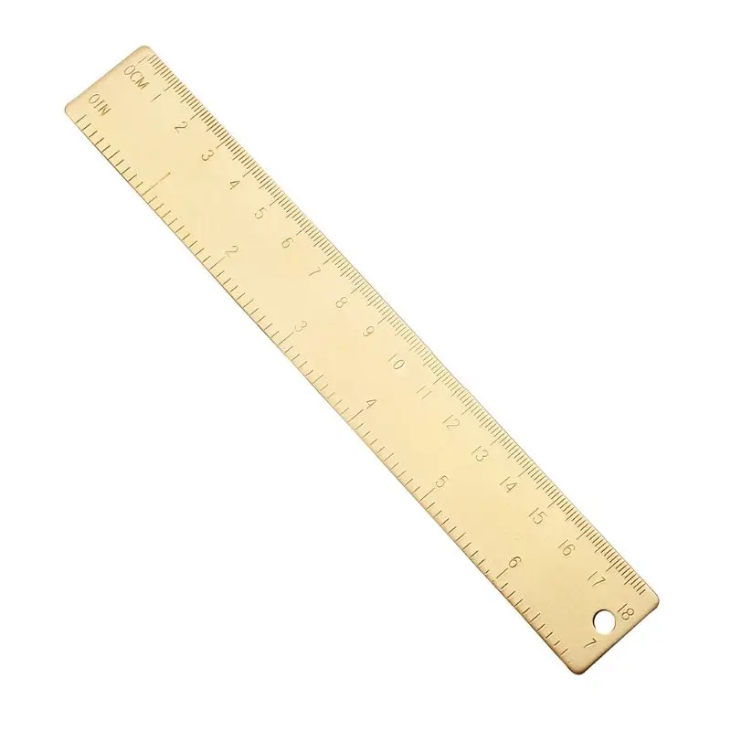 

18cm Brass Ruler Bookmark Label Book Mark Cartography Painting Measuring Tool School Stationery L21B