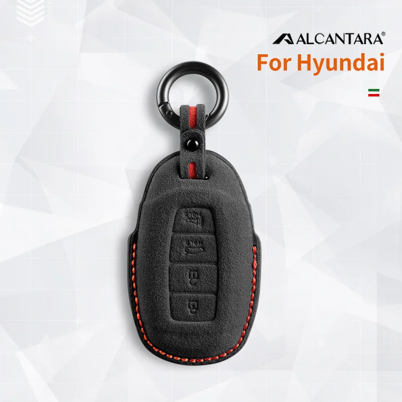 

Alcantara Suede Car Key Case Cover Holder Shell Protector Fob For Beijing-Hyundai Custo Elantra Santafe Ix35 Lafesta Accessories