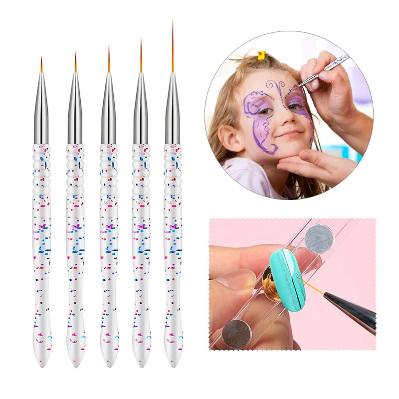 

5pcs Nail Art Liner Brushes Set Fine Detail Miniature Brush Ultra-thin Line Nail Art Dotting UV Gel Brushes Painting Tools