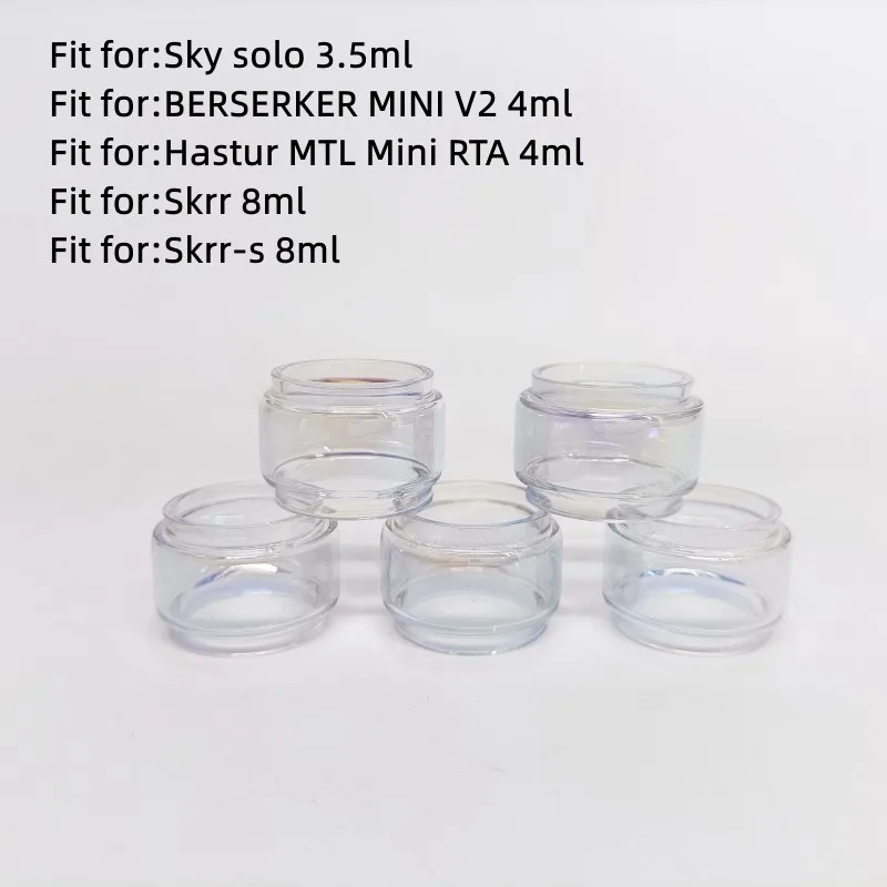 

3PCS Rainbow Bubble Glass Tube For sky solo 3.5ml / BERSERKER MINI V2 4ml / Hastur MTL Mini RTA 4ml / Skrr 8ml / Skrr-s 8ml