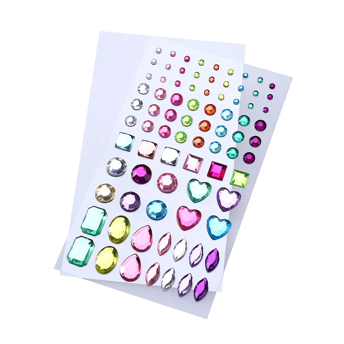 

2 Sheets Rhinestone Jewels Shining Gems Sticker Various Shapes Gems for DIY Nail