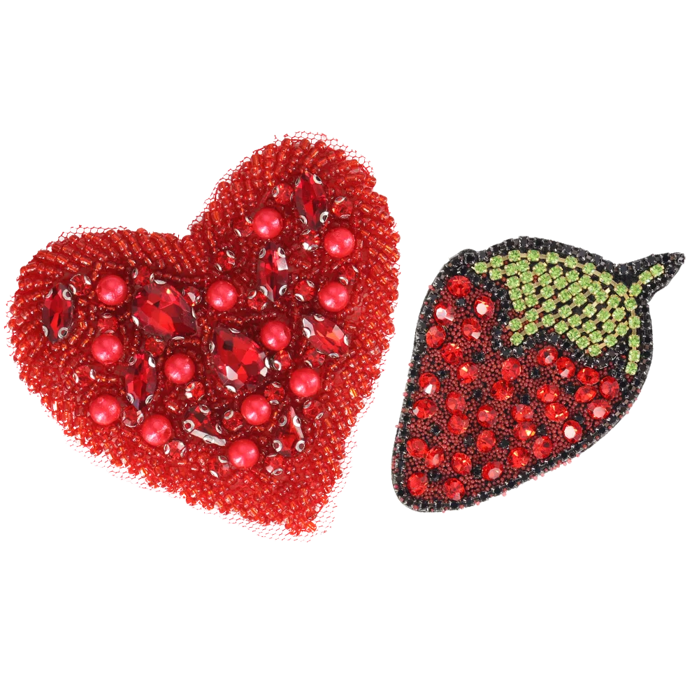 Нашивки с вышивкой в виде красного сердца для одежды курток рюкзаков украшенные