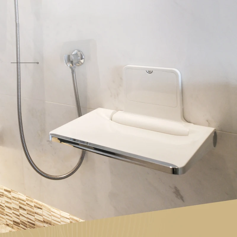 

Modern Folding Shower Chair White Bathroom Handicap Wall Mounted Shower Chair Relaxing Toilet Cadeiras De Banho Home Improvement