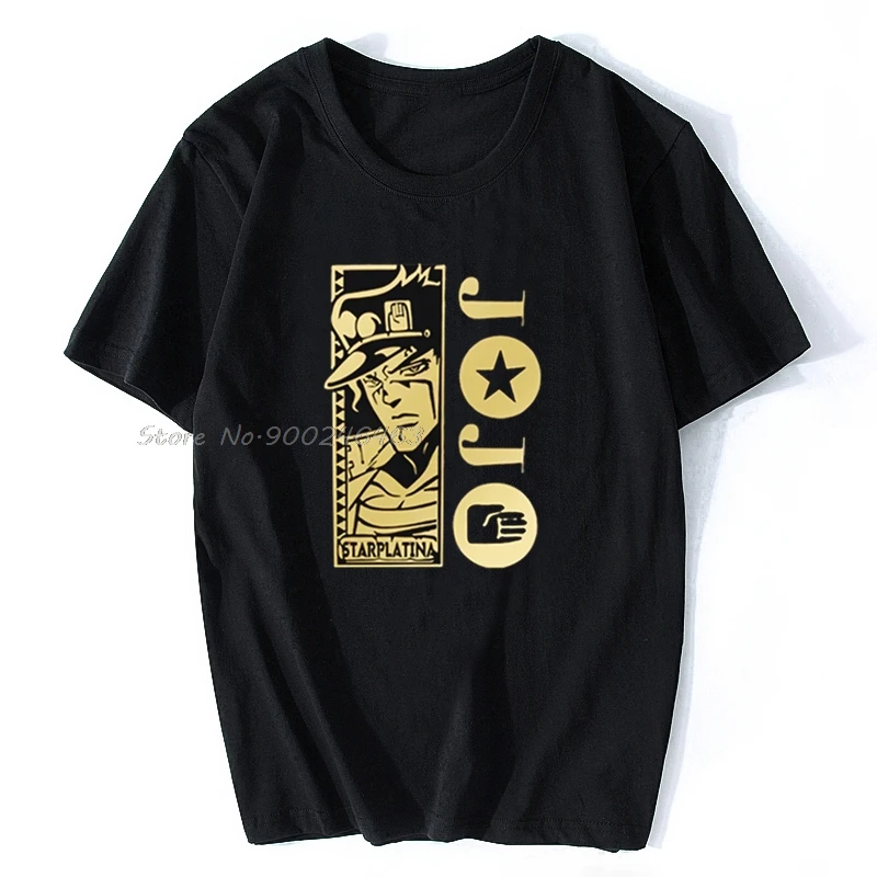 

Men'S Jojos Bizzare Asventure Black T Shirt Cotton Cool Casual T Shirt Unisex Men Cotton T Shirt Hip Hop Tees Tops Harajuku