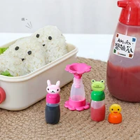 3pcsset mini seasoning sauce bottle mini containers lovely rabbit frog duck bottles for bento lunch box kitchen jar accessories
