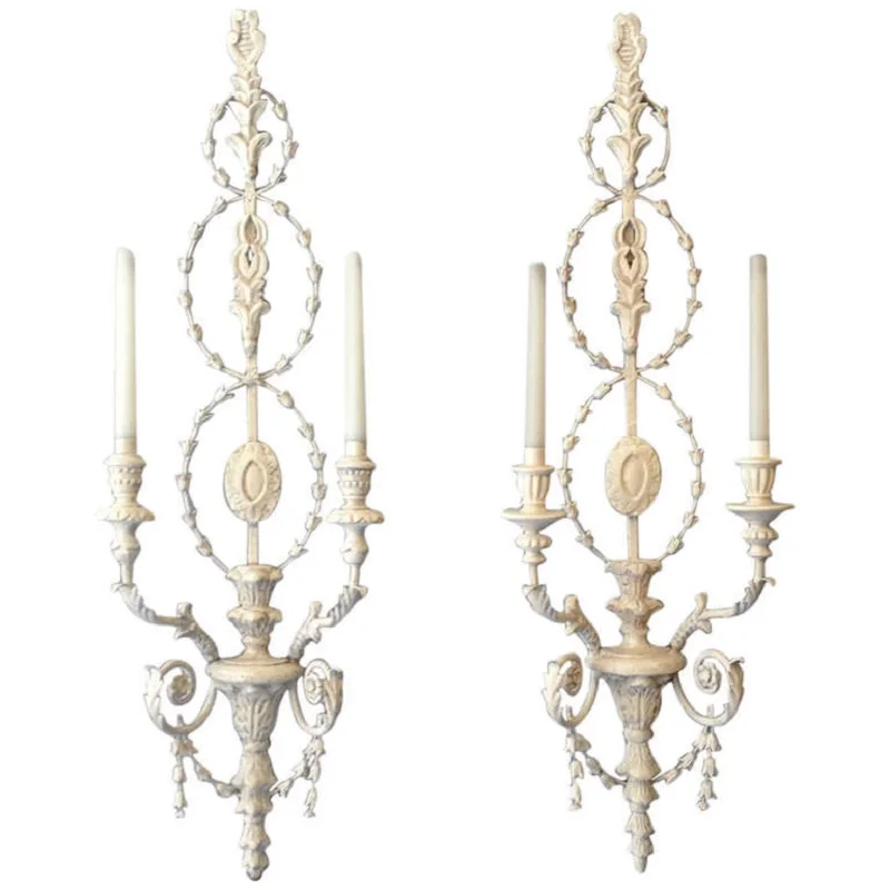 

Carving Candle Wall Lamp Villa Lamp in the Living Room Bedroom Bedside Lamp Corridor Entrance Lighting