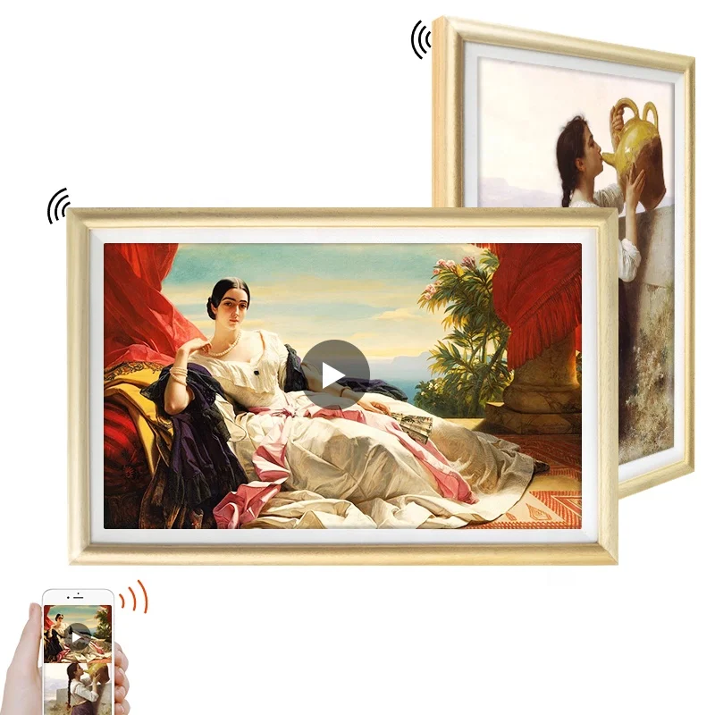 

Usingwin 32 дюйма Android OS HD 1920*1080 деревянная цифровая фоторамка с видео петлей для эффекта масляной живописи
