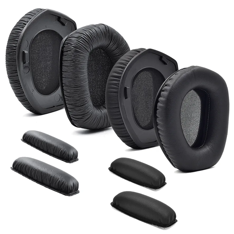 Фото Сменные амбушюры для наушников Sennheiser HDR RS165 RS175 RS185 RS195, мягкие льняные пепельные наушники из пены с эффектом памяти и пряжкой №2
