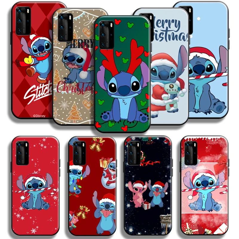 

Merry Christmas Lilo Stitch For Huawei P40 P40 Pro Lite 5G Phone Case Back Shockproof Carcasa Soft Full Protection Shell Cases