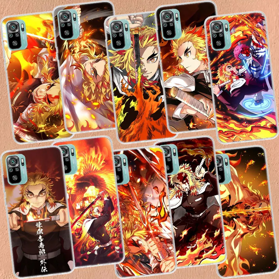 

Demon Slayer Rengoku Kyoujurou Phone Case For Xiaomi Redmi Note 11 10 Pro Max 9 8 7 11T 11S 11E 10S 9T 8T 9S 4G 5G 6 5 4 4X Capa
