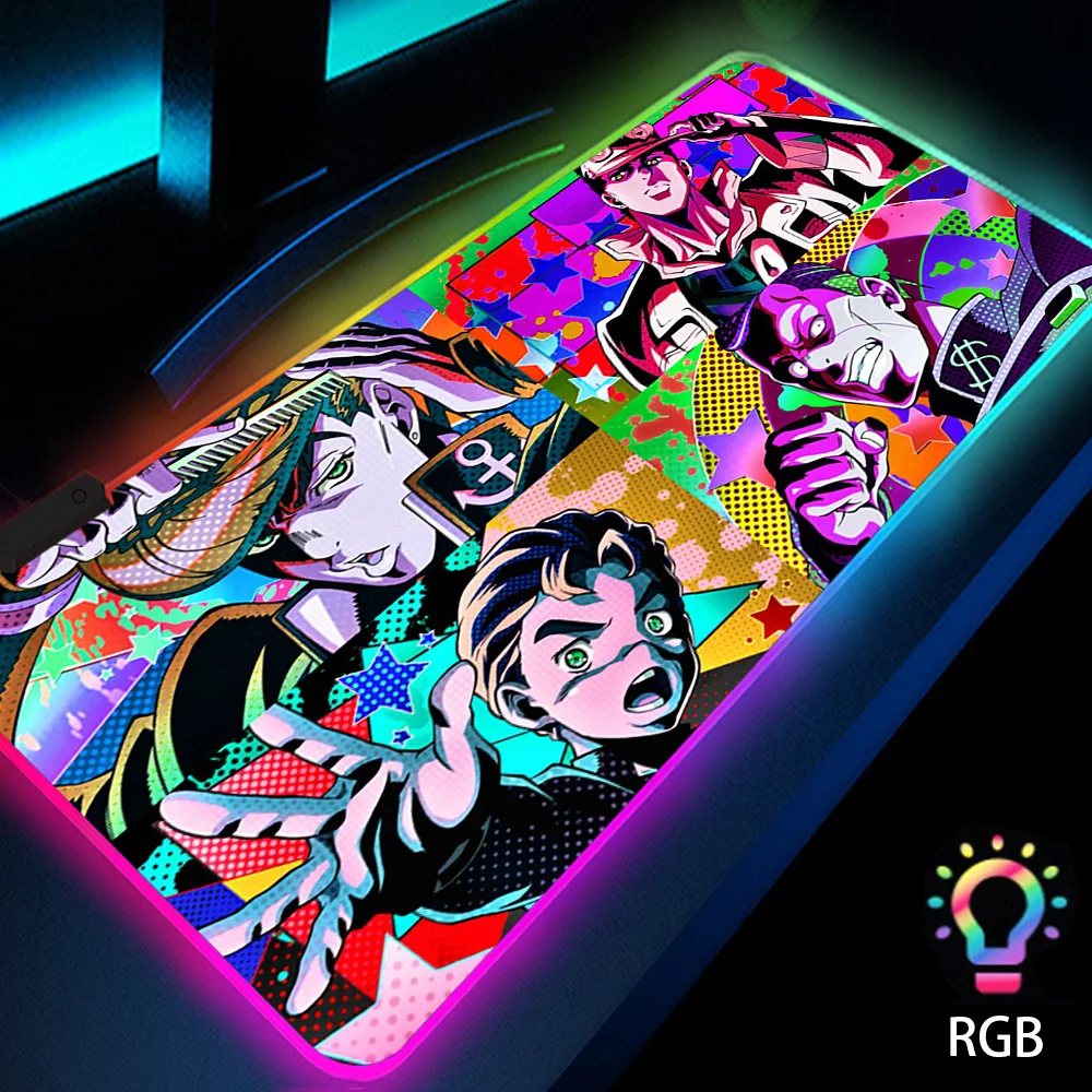 

Jojo Rgb Backlit Mat Anime Mouse Pad Mousepad Xxl Desk Accessories Aesthetic Work Office Mats Mous Pad 900x400 Gamer Room Decor