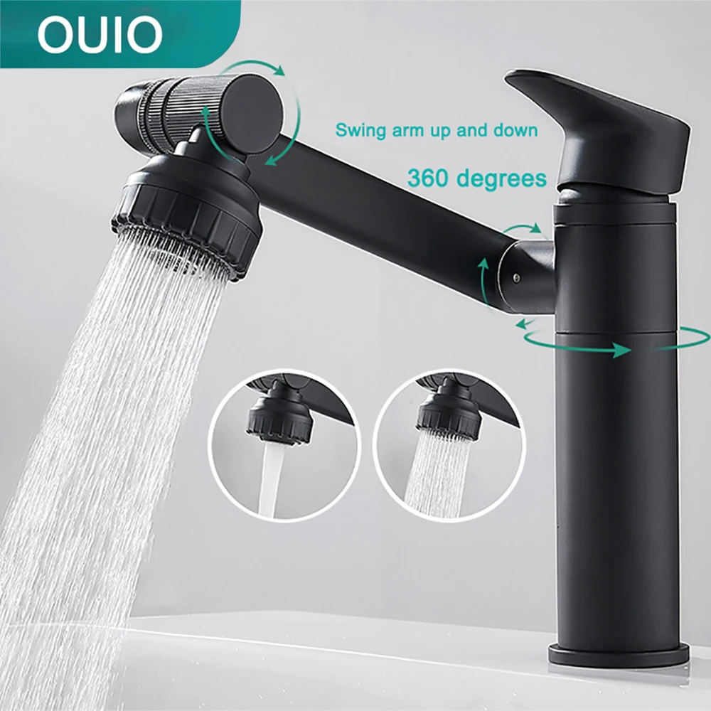 

Смеситель для раковины на 360 градусов, кухонный смеситель для раковины, смеситель для ванной комнаты, аэратор, смеситель для горячей и холод...