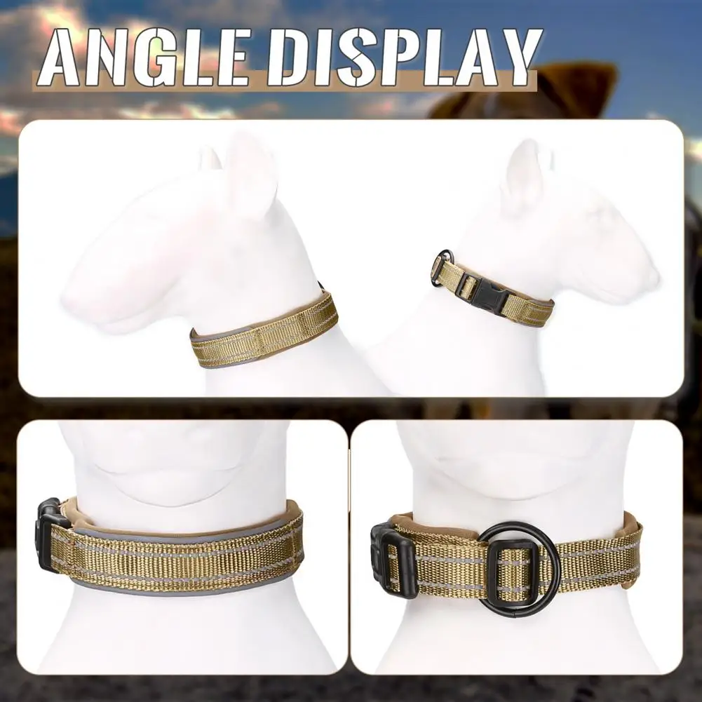 Собачий ошейник светоотражающие полоски регулируемый противоударный для щенков